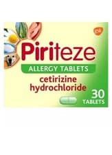 Image of Piriteze Antihistamine Allergy Relief Tablets - Hayfever Relief  Pack of 30
