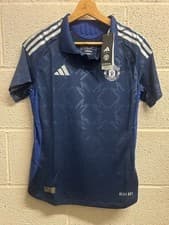 Image of WOMENS MUFC MANCHESTER UNITED AWAY SHIRT 24/25 BLUE M OR L PLAYER SHIRT