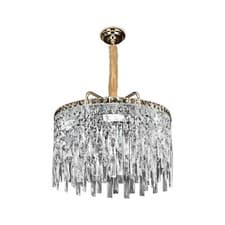 Image of Modern LED Crystal Waterfall Ceiling Chandelier Light Gold Chrome Luxury Lamp UK