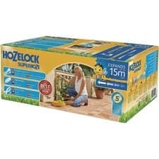 Image of Hozelock Superhoze 15m Expanding Flexible Garden Hose Pipe with Fittings