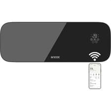 Image of Mylek Glass Overdoor Air Curtain Heater Fan 2000W Black Remote Wall Mount Warm