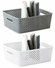 Image of 6x Plastic Handy Storage Basket School Office Kitchen Pharmacy Tidy Organiser
