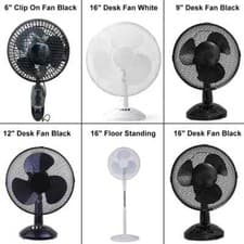 Image of Pedestal Stand &Desk Fan 6" 9" 12" 16" Oscillating 2/3 Speed Cooling Home Office