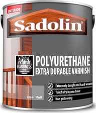 Image of SADOLIN POLYURETHANE EXTRA DURABLE GLOSS SATIN MATT VARNISH EXTREME HARDNESS NEW
