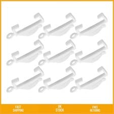 Image of Smooth Sliding White Plastic Curtain Track Glider Hooks 50 Pcs