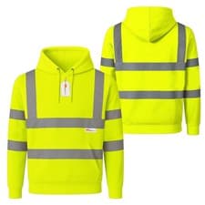 Image of Mens Hi Vis Hoodie Reflective Safety Sweatshirt Work Jumper EN ISO 20471 PPE
