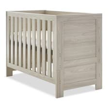 Image of Obaby Nika Mini Cot Bed - Grey Wash - Baby to Junior Bed Adjustable Height