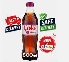 Image of Diet Coke Cherry 500ml Bottles – Pack of 6 or 12 – Fast & Safe Delivery