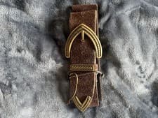 Image of Principles Real Leather Belt Brown Suede Gorgeous Brass Buckle
