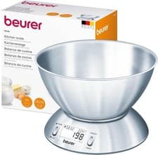 Image of Beurer KS54 Modern Digital Kitchen Scale | Stainless Steel Design | with 1.5l W