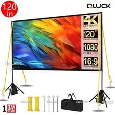 Image of 120" Movie Projector Screen Stand Windproof Garden Portable Projection Outdoor