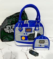 Image of Limited Disney Loungefly Star Wars R2-D2 Satchel Bag & Coin Purse Combo NWT