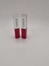 Image of 2 x clinique Pop Lacquer Lip Colour Primer Lipstick Gloss. 04 Sweetie Pop. New.