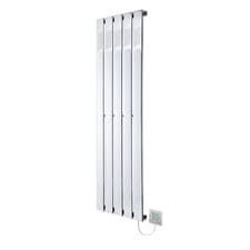 Image of Electric Designer Radiators Chrome Vertical Thermostatic Flat Panel 1250mm(h)