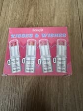 Image of Benefit California Kisses Wishes Lip Balm Set Ruby spiced Red Nude Rose Rosewood