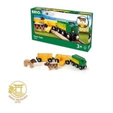 Image of BRIO Farm Train 33404 for ages 3 and up. [Toy Wooden Toy Train Locomotive