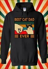Image of Best Cat Dad Ever Cool Retro Funny Men Women Unisex Top Hoodie Sweatshirt 2693