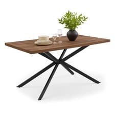 Image of 6 Seater Dining Table, Rectangular Dark Wood Effect Kitchen Table, Vonhaus