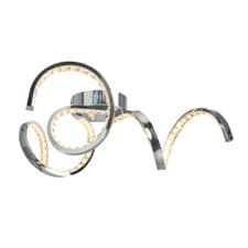 Image of Litecraft Lacey Ceiling Light Semi Flush Spiral LED 3 Arm - Polished Chrome