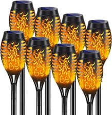 Image of Solar Light Outdoor Garden, 52CM Tall, Solar Flickering Dancing Flame Lights, Du