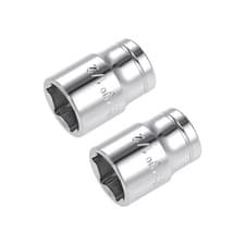 Image of 2 Pcs 1/4-inch Drive 1/2-inch 6-Point Shallow Socket, Cr-V
