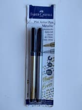Image of Faber-Castell PITT Artist Pen Bullet Tip 1.5mm Metallic Gold & Silver Set