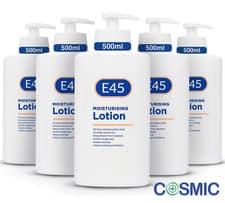Image of 5 X E45 Moisturiser Body Lotion with Pump 500ml - Dry & Sensitive Skin Hydration