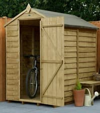 Image of 6x4 WOODEN GARDEN SHED WINDOWLESS STORAGE PRESSURE TREATED 6ft x 4ft APEX ROOF