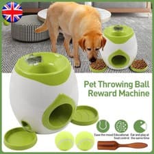 Image of Automatic Pet Dog Ball Feeding Machine Toy Interactive Tennis Throw Leak Out UK