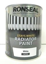 Image of Ronseal Stays White Radiator Paint - WHITE SATIN - 750 ml - One Coat Formula