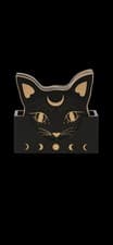 Image of Set Of 4 Cat Face Coasters