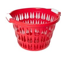 Image of Plastic Laundry Basket Hamper Washing Clothes Storage Bin with Handles UK
