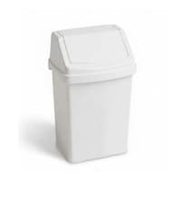 Image of 50 LITRE SQUARE PLASTIC SWING DUST RUBBISH BIN OFFICE HOME KITCHEN 7 COLOUR LID