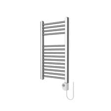 Image of Flomasta Silver Chrome effect Electric Flat Towel warmer (W)400mm x (H)700mm A3