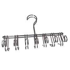 Image of Interdesign Classico Tie And Belt Metal Hanger Wardrobe Rack 14 Hooks Silver