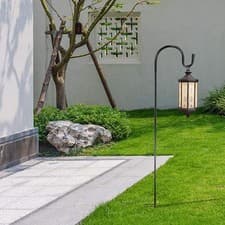 Image of Garden Shepherds Crook Hooks for Garden Lights Adjustable Metal Stake Hangers