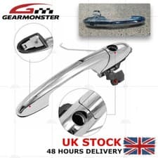 Image of For Fiat 500 Drivers Side RH Outer Door Handle (UK) - Chrome - Offside 735592012
