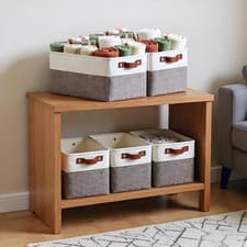 Image of 4Pack Large Foldable Storage Baskets for Shelves,Fabric Storage Bins with Handle