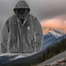 Image of Carhartt Bartlett Utility Jacket Gravel Grey Hooded Size M 'Read Description'