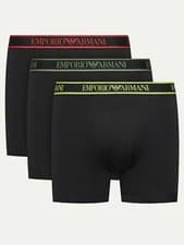 Image of Emporio Armani 3 Pack Boxer Briefs - Black, Multi Coloured Waistbands