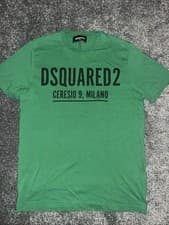 Image of Dsquared2 T-Shirt Short Sleeve Logo GREEN 100% Cotton Size juniors 10 Years