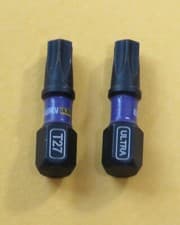 Image of T27 X 2 TORX STAR IMPACT RATED ULTRA SCREWDRIVER BIT 25MM 1/4" HEX SOLID TORX