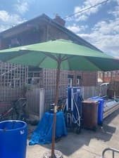 Image of Hardwood Garden Parasol 2.7m red or green Canopy- without the Base