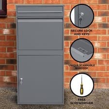 Image of Parcel Post Drop Box XL Steel Lockable Letter Package Mail Wall Mount