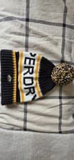 Image of Superdry Bobble Hat Beanie One Size, Yellow/black/White, Outdoor Ski Snow