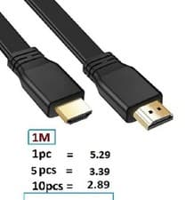 Image of 1, 2, 5, 10pcs FLAT HDMI Cable 2.0 High Speed With Ethernet 4K 2160p 3D Lead NEW