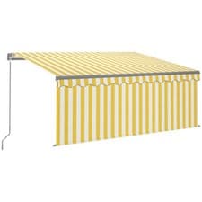 Image of Manual Retractable Awning with Blind Outdoor Awning Sunshade Canopy vidaXL