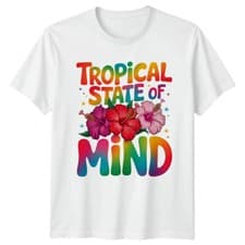 Image of Tropical State Of Mind Graphic Tee Mens T-Shirt Ladies Top Unisex