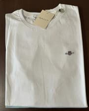 Image of GANT Mens T Shirts Shield Logo Short Sleeve Cotton T-shirt Sale Free Post