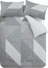 Image of Catherine Lansfield Larsson Geo Reversible Double Duvet Cover Set with